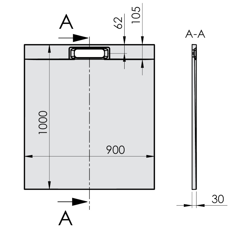 KAZUKO sprchová vanička z litého mramoru, obdélník 100x90cm, bílá 40336